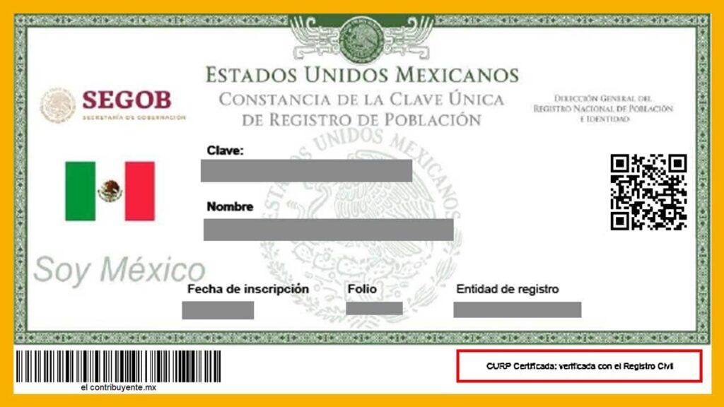 mi curp no está certificada: verificada con el registro civil