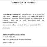 carta certificado de ingresos persona independiente