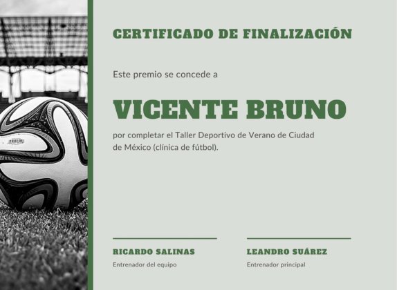 certificado de entrenador deportivo