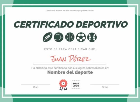 certificado deportivo