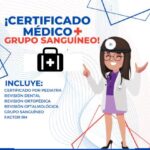 certificado médico con tipo de sangre