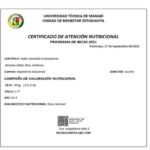 certificado nutricional