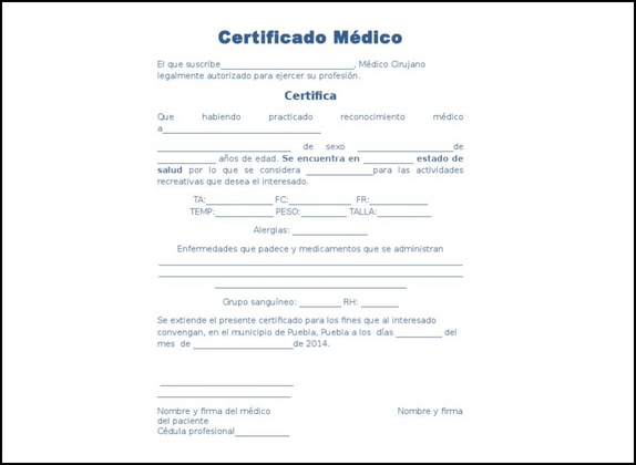 formato certificado médico escolar para imprimir