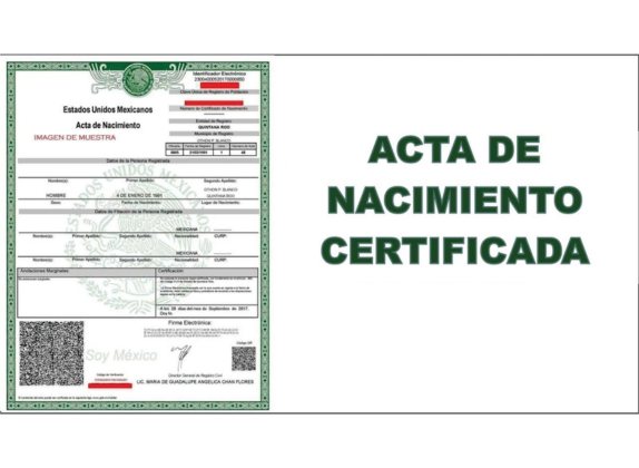 para sacar acta de nacimiento certificada